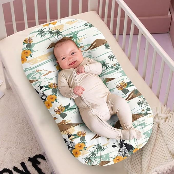 Milk Cow Baby Lounger Pillow Sleeping Infant Flower Breathable for Boys Girls 0-12 Months Snuggle Me Lounger Cover Floral Soft