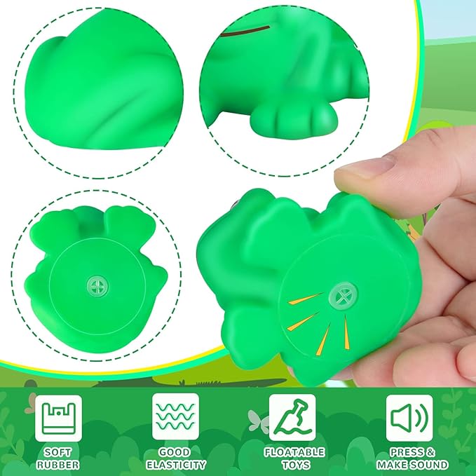 36 pcs Rubber Frogs for Kids, Cute Floating Squeaky Frog Bath Toy Mini Plastic Frogs for Cake Decoration Classroom Carnival Prizes Baby Shower Birthday Party Decoration