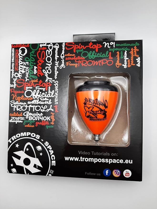 trompos space - Saturn XT Roller Gerardo Montero and Javi De María Peonza, from 3 Years, Includes Rope, top and Bag Holder, Orange, Medium (SXRNJCU)