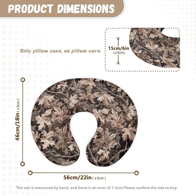 Camo Hunting Print Car Seat Cover with U-Shaped Pillowcases 2 Piece Set for Babies Stretchy Infant Carseat Cover Pillow Covers Breathable Nursing Cover-Up