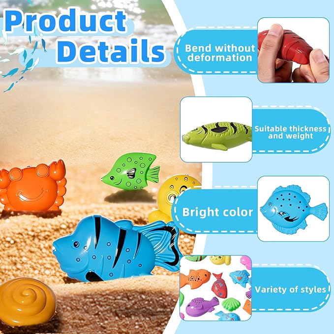 Magnetic Fishing Game Toys with Inflatable Pool for Toddlers 1-3 3-5, Kids Bathtub Pool Water Table Toys, Birthday for 2 3 4 5 6 Year Old Boys Girls