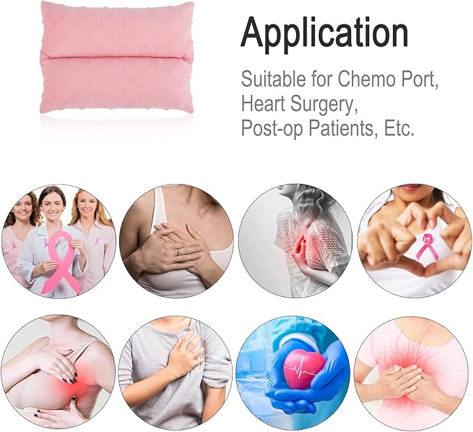 Little Port Pillow Heart Surgery Pillows for Chemo Port After Open Heart Surgery Recovery Gifts Bypass Pacemaker Must Haves Protector Cushion Minky Dot Coral