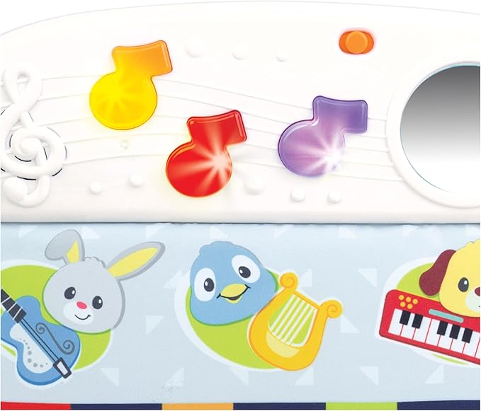 Winfun Animal Friends Infant Soft Crib Piano Musical Toy for Newborns (0+ Months) 3 Play Modes, 5 Colorful Keys & Animal Sounds, Tummy Time & Sit-Up Play, Promotes Sensory & Cognitive Development