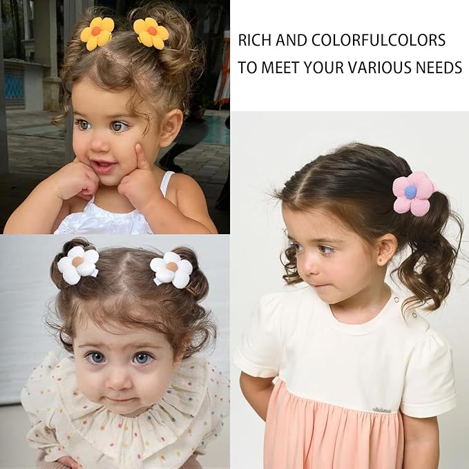 16Pcs Girls Flower Hair Clips, Non Slip Wrapped Handmade Floral Hair Clips Hair Accessories for Girls Toddlers Teens and Women