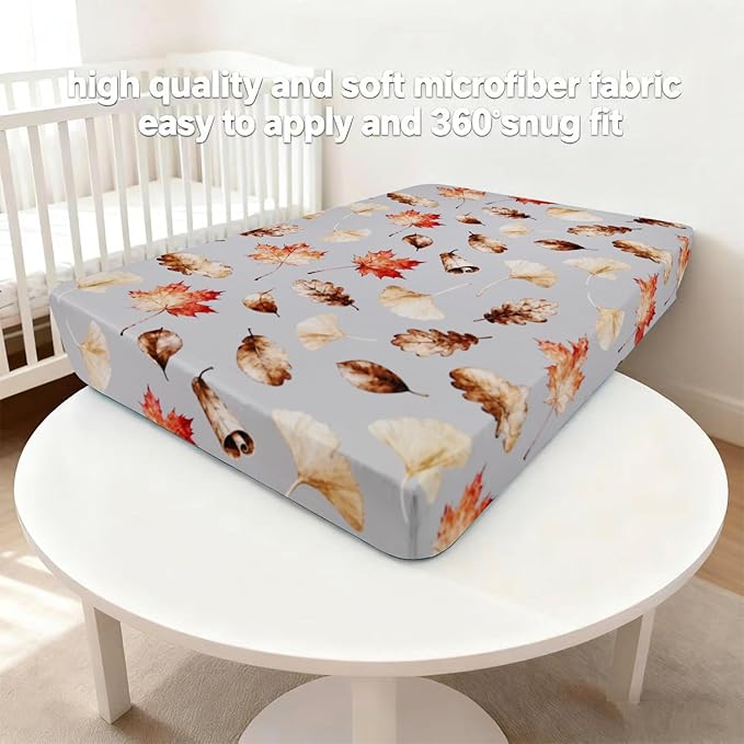 Pack and Play Sheets, 2 Pack Mini Crib Sheets for 38x26 Mattress, Stretchy Snug Fit Playard Fitted Sheet, Soft Breathable Cozy Material, Compatible with Graco Pack n Play for Baby and Toddler