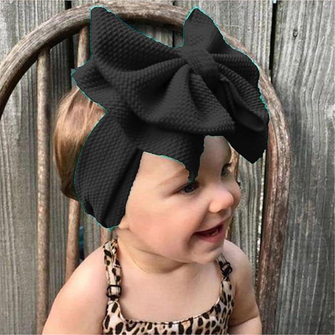 Bows for Baby Girls Headband, Newborn Bows Headbands Baby Hair Bows Hairbands Hair Accessories.(FD104-Orange Black)
