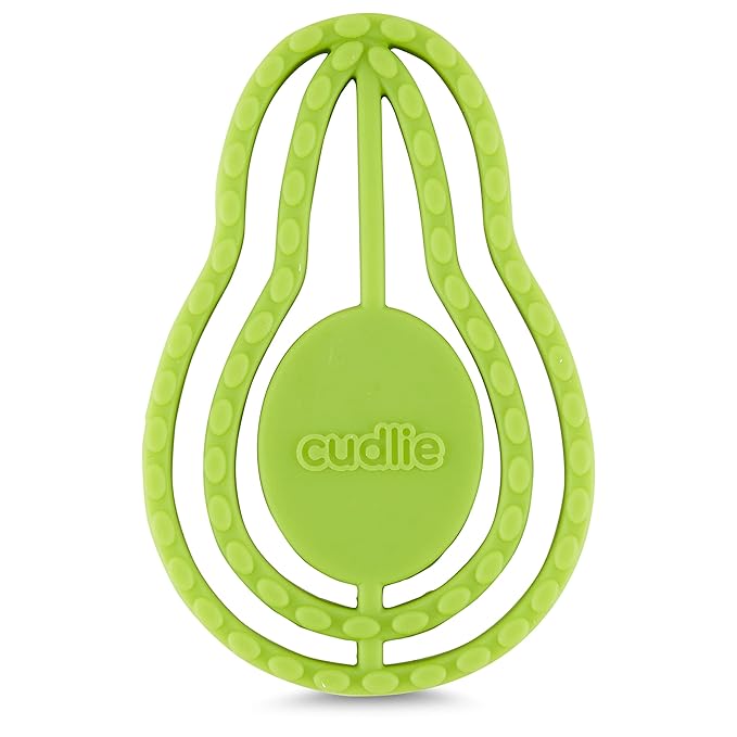 Cudlie 2-Pack Food Grade Silicone Teether - BPA Free, Fun Food Shapes for Soothing Baby's Sore Gums