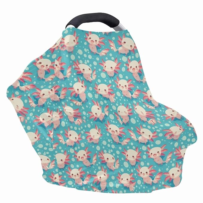 Youngerbaby Axolotl Nursing Cover Breastfeeding Super Soft Multi Use for Baby Car Seat Covers Canopy Shopping Cart Cover Scarf Light Blanket Stroller Cover Baby Girl Necessities