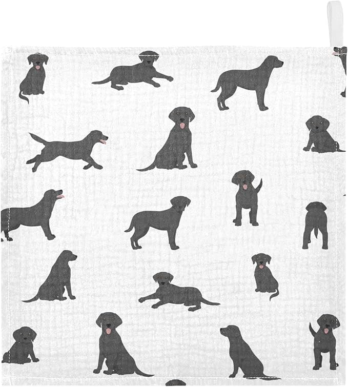 vvfelixl Labrador Retriever Dogs Baby Burp Cloths Baby Muslin Washcloths for Boys Girls Cotton Baby Face Towel for Newborn Infants Soft and Absorbent 11.8 X 11.8 in, 5 Pack
