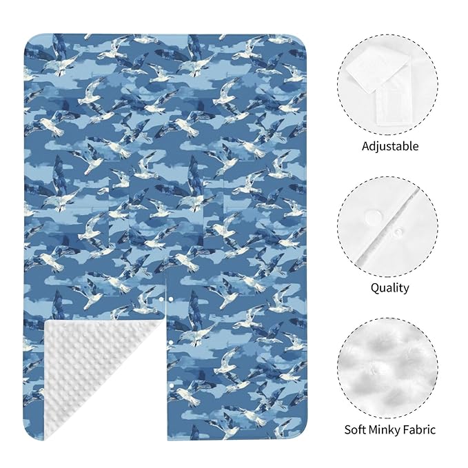Marine Colors Baby Car Seat Canopy and Nursing Cover for Breastfeeding Multi-Use Cover Lightweight Infant Stretchy Carrier Carseat Winter Cover for Newborn Girls Boys