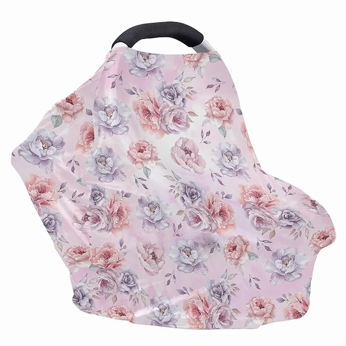 Biyejit Rose Flowers Car Seat Covers for Babies – Multi-use Breastfeeding Cover Carseat Canopy Cover, Infant Stroller Covers for Boys and Girls