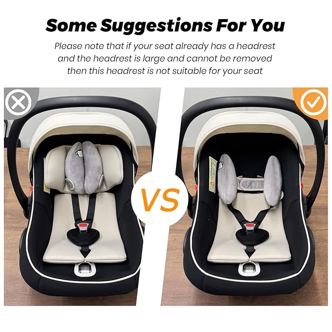 Adjustable Baby Travel Pillow Cushion for Car Seat,Infant Head Neck Support,Headrest for Stroller,Baby Neck Pillows for Pushchair, U-Shape Head Support Pillow for Infants,Grey