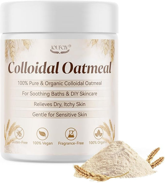 Colloidal Oatmeal, 100% Pure Natural Colloidal Oatmeal Powder for Itchy-Feeling, Dry, Sensitive Skin, Ideal for ColloidalOatmeal Bath, Lotions, DIY Skincare & Soap Making, Gluten-Free, Fragrance-Free