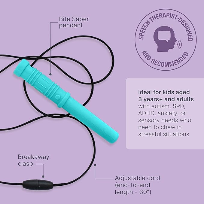 ARK Bite Saber, Chew Necklaces for Sensory Kids and Adults, Oral Fidget for Autism, ADHD, SPD, Anxiety, Medical-Grade Sensory Chew Necklace, XXT, Very Firm, Royal Blue