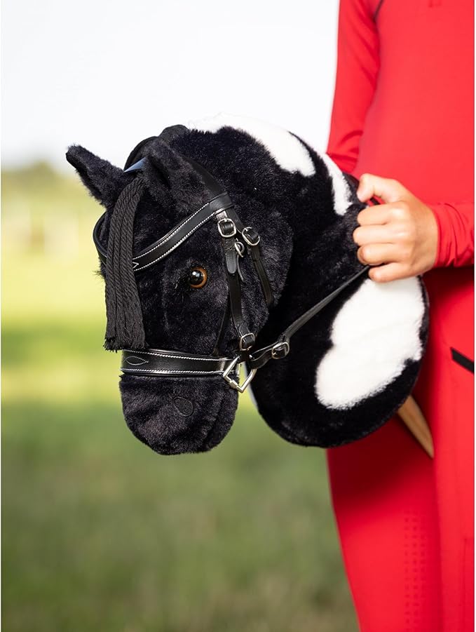 LeMieux Hobby Horse Razzle - Black and White Piebald - Realistic Head - Perfect for Kids