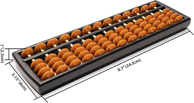 Yellow Mountain Imports Soroban Abacus - 13 Column, 9.7-Inch Professional Japanese Calculator for Mental Math and Montessori Learning