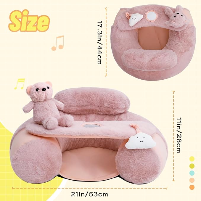 KAKIBLIN Baby Sit Me Up Seat, Inflatable Baby Seat with Cover for Babies 3-36 Months,Portable,Inflatable Sit & Play Floor Seats for Sitting Up