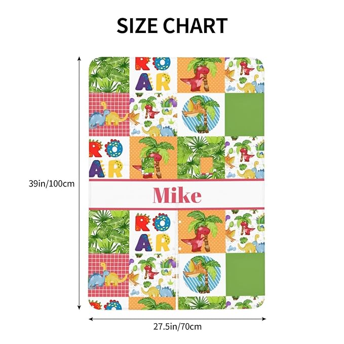 Personalized Baby Car Seat Canopy for Babies with Name, Custom Car Seat Covers for Boys Girls, Dinosaur Green Nursing Breastfeeding Stroller Cover Infant Carseat Canopies for Newborn