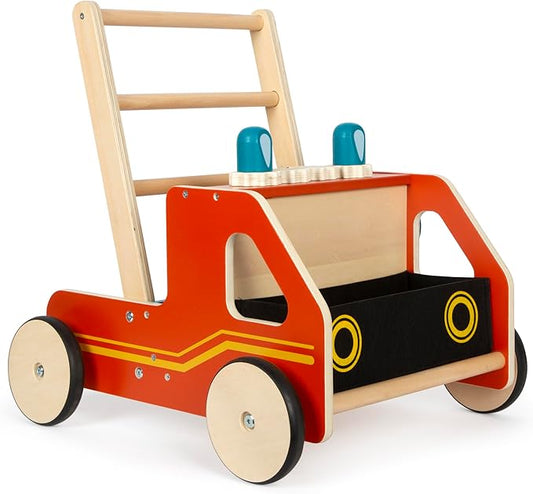 small foot 12540 Firefighter Walker Wood Modern for Firefighter Fans Children from 12 Months