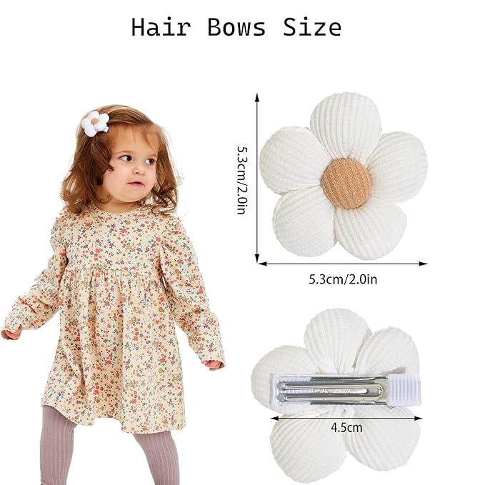 16Pcs Girls Flower Hair Clips, Non Slip Wrapped Handmade Floral Hair Clips Hair Accessories for Girls Toddlers Teens and Women