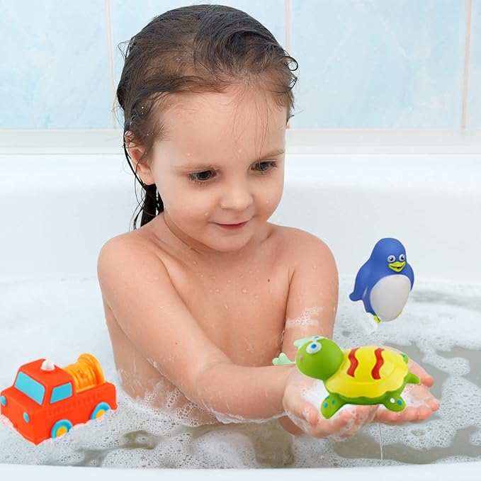 Dimple Set of 40 Floating Bath Toys, Sea Animals Squirter Toys for Boys & Girls, Assorted Sea Animals Friends, Squeeze to Spray! Tons of Fun, Great for Kids & Toddlers