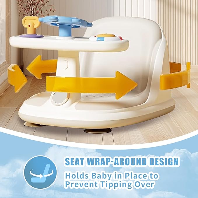 Baby Bath Chair, Designed for 6-36 Months Baby, Portable Toddler Bath Chair, Non-Slip, Suitable for Baby Bathtubs，Floor, Bath Seats for Babies Sitting Up.