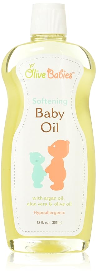 Olive Babies Softening Baby Oil With Argan Oil Olive Oil & Aloe Vera, 12 Oz, 12 Oz