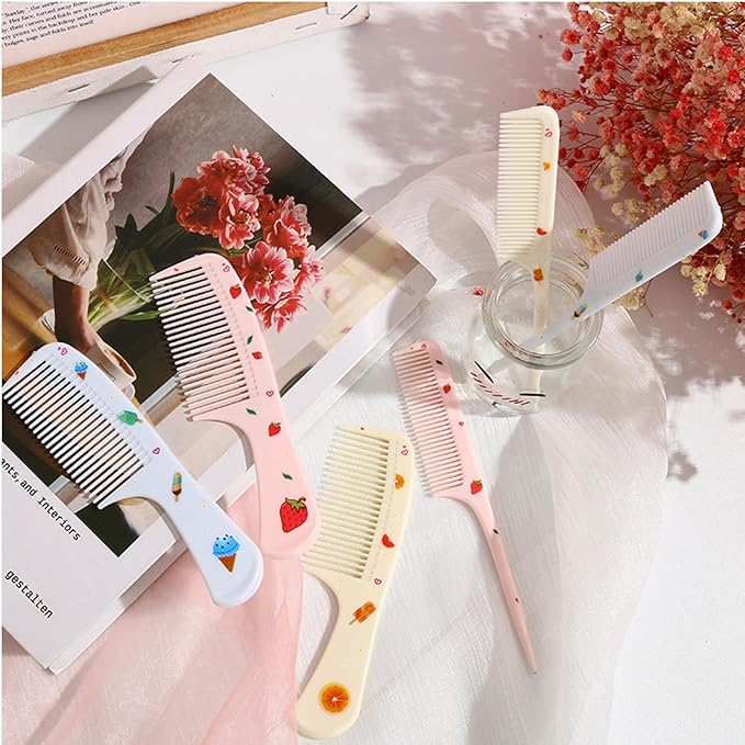 Toddler Comb Set,Small Cute Hair Comb,2 Piece Mini Hair Comb Set For Baby Girls Boys Kid (Yellow Orange)