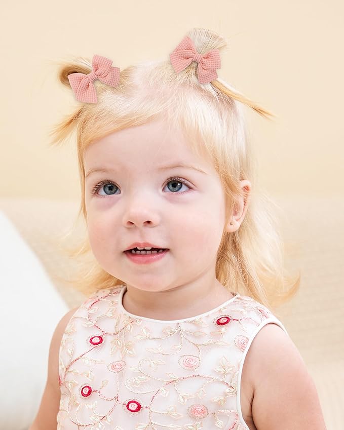 Jollybows 40pcs Baby Hair Clips for Girls Bows 2" Mini Alligator Clip Toddler Pigtail Bow for Fine Hair
