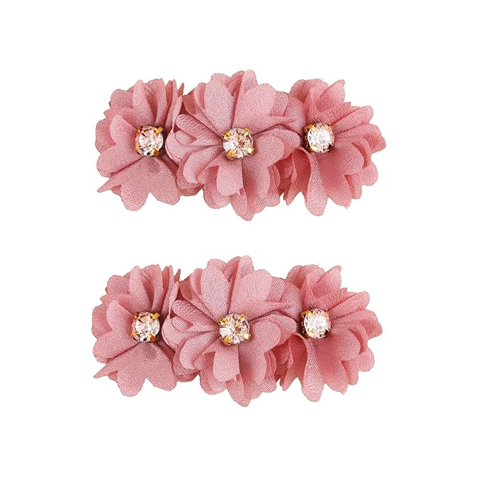 Flower Hair Clips Set for Baby Girl Lightweight Floral Hair Bow Accessories with Boutique Fully Lined Alligator Clip for Toddler Teens Gifts (ATD-FJ10-A)