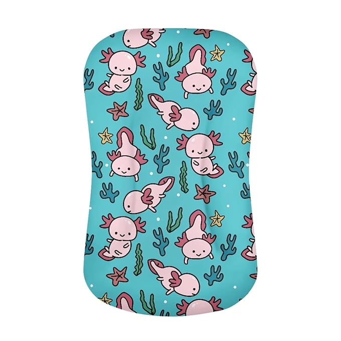 Axolotl Ocean Baby Infant Lounger Cover Girls Boys Newborn Snuggle Me Pillow Covers for 0-12 Months Comfy Covers Nest Soft Crib Mattress Sheets