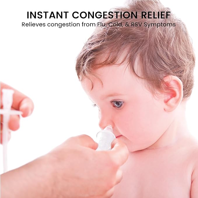 Lulyboo Baby Nasal Aspirator with Case - Reusable BPA-Free Snot Sucker with Soft Tips, Gentle & Effective Relief for Congestion, Easy to Clean, Ergonomic Design for Newborns & Toddlers