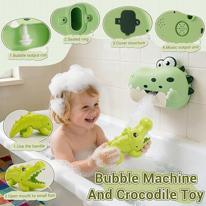 Baby Bath Toys Bubble Machine for Toddlers 1-3 Toddler Fountain Bathtub Pool Water Table Toys Shark Bath Toy 18 Months Months Baby Bath Toy for Girls