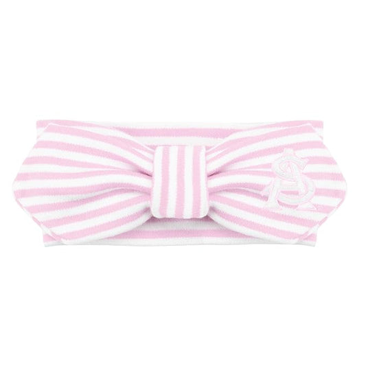 Creative Knitwear Arizona State Sun Devils Infant Girls Pink/White Striped Hair Knot Headband Embroidered Logo - Size Newborn - 4T