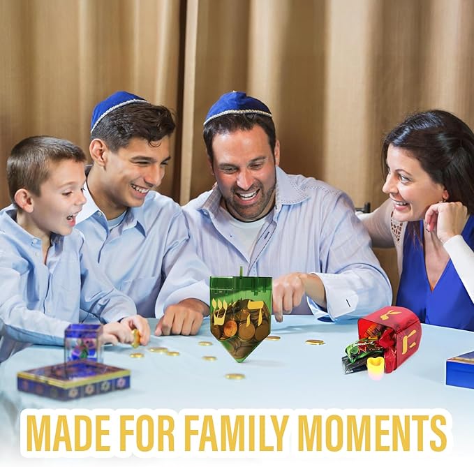 Large Fillable Dreidels for Hanukkah, Pack of 4 Plastic Dreidels Bulk, Assorted Colors Large Dreidels That Bring Joy and Tradition to Every Celebration