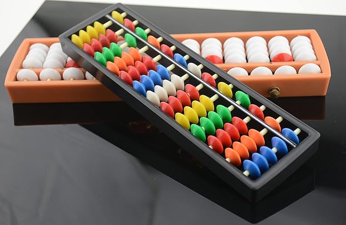 Plastic Colorful Beads Abacus Soroban, 13 Column Chinese Abacus Japanese Soroban Calculator Kid's Counting Tool (Style 1)