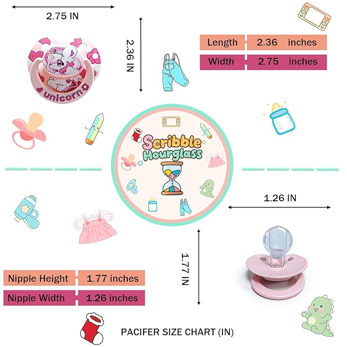 Adult Pacifier for Anxiety: Cute Paci Large Shield for Sleep - Handle Binky with Pacifier Holder Clips