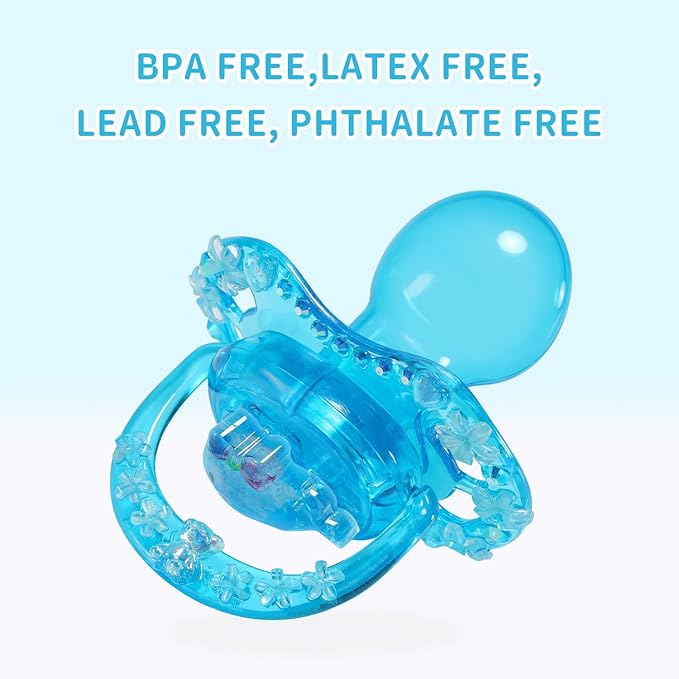 CutiePlusU Adult Sized Pacifier Dummy for Adult DIY Handmade-Small Whale Crystal Blue