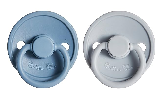 ButtonMe Premium Soft Silicone Pacifiers 6-18 Months BPA Free Baby Pacifier - 2-Pack of Comfortable & Stylish Baby Pacifiers 6-18 Months for Baby Boy & Girl - Hospital-Grade Silicone Baby Pacifiers