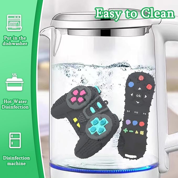 Baby Teething Toys Chew Toy,【BPA Free,CPC-Certified】 Silicone Remote Control and Game Controller Teethers for Toddlers, Infants, Boys, Girls, Baby's Christmas Gift