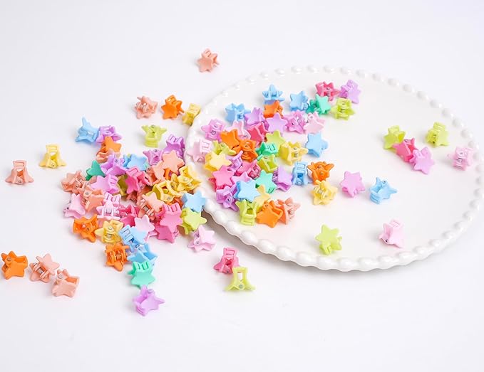 50 Pcs Colorful Mini Hair Claw Small Hair Clips Clamps Hair Accessories for Baby Girl Decorative Bun Tiny Hair Clips (Set-C)