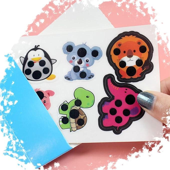 Stick-On Fever Cute Cartoon Forehead Fever Stickers Temperature Fever for Kids Baby Adults Home Supplies Fever Patches Animal Appearance Continuously Fever Temperature Monitoring