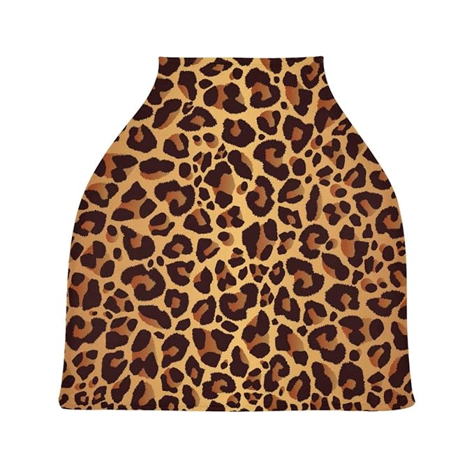 Black Gold Leopard Baby Car Seat Covers, Nursing Cover Breastfeeding Scarf Soft Breathable Stretchy Coverage, Infant Stroller Cover for Boys Girls