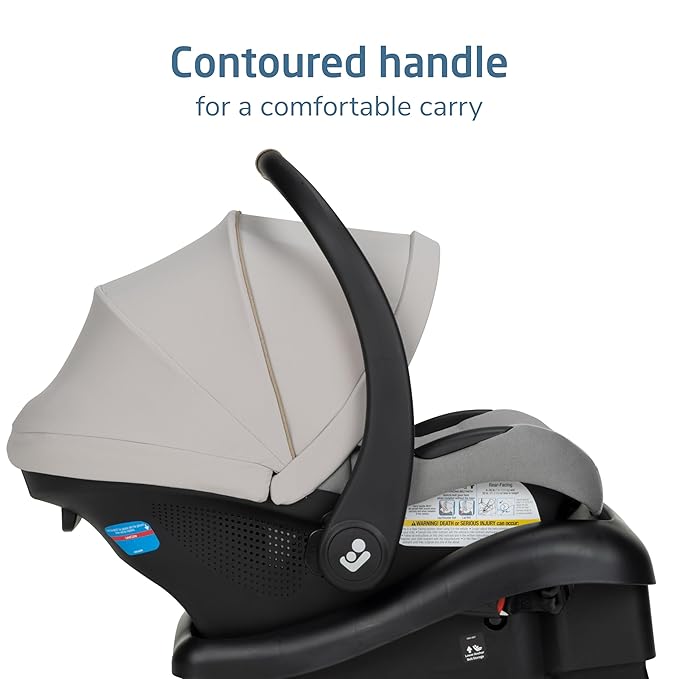 Maxi-Cosi Mico Pro Baby Infant Car Seat, Ventilated Chair Design, Soft Headrest Pad, Easy-Install Latch, Adjustable Belt Guide, 3-Position Base, Stroller-Ready, Fits 4-30 lbs, up to 32 in, SeaDrift