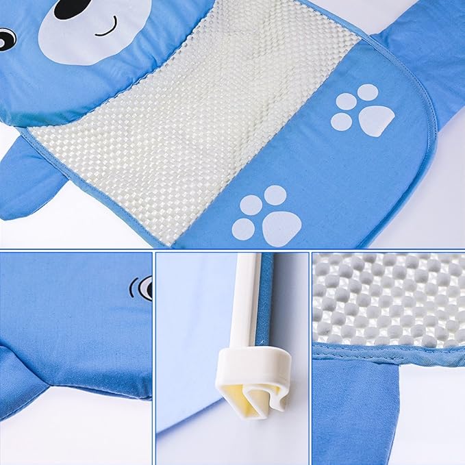 Topwon Baby Bath Seat Non-Slip Newborn Baby Bathtub Support Seat, Adjustable Versatile, Keep Baby Safe, Blue