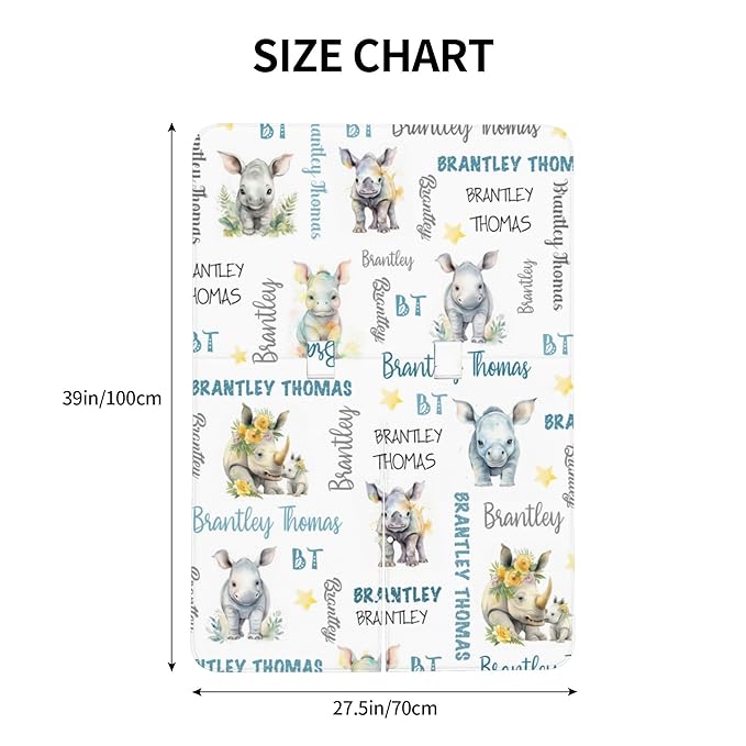 Personalized Winter Baby Car Seat Cover with Name Rhinoceros Car Seat Cover for Baby Seat or Stroller Custom Infant Car Seat Covers Rhino Minky Blankets Nursing Cover Breastfeeding Scarf
