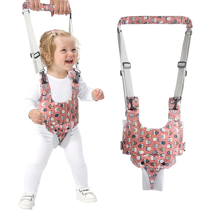 IULONEE Baby Walker, Handheld Kids Toddler Walking Harness Helper Assistant Protective Belt Child Activity Walker Adjustable Standing Up Walking Learning Helper for Toddler 7-24 Month (Orange)
