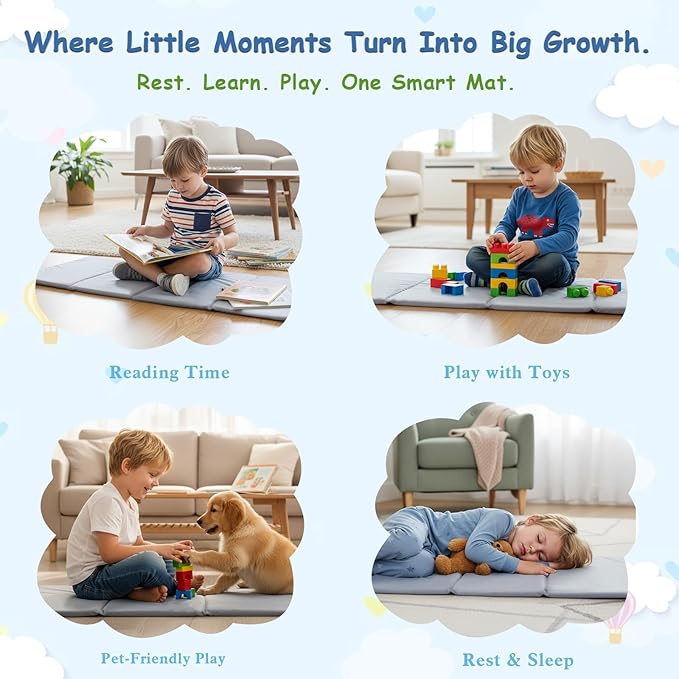 Tiita Kids Nap Mat, Foldable Play Mat, Sleeping Pad