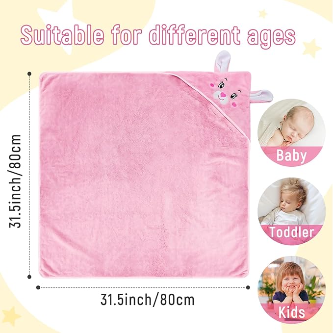 Personalized Baby Towels Hooded with Name, Custom Toddler Coral Velvet Fleece Bath Towel with Hood for Girl Boy, Customized Newborn Gifts - Printed (Grey Elephant)