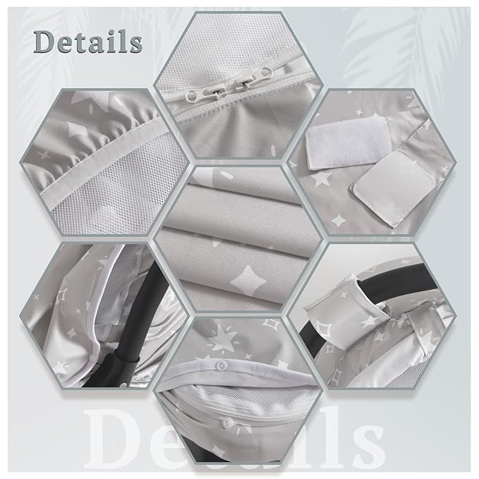 Little Tots Baby Car Seat Canopy Cover, Breathable Sun Shade, Full Privacy for Newborns & Infants, Universal Fit for Boys & Girls